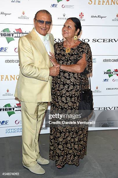 Tony Renis and Elettra Morini attend 'Celebrity Fight Night In Italy' Gala at the Palazzo Vecchio on September 7, 2014 in Florence, Italy.