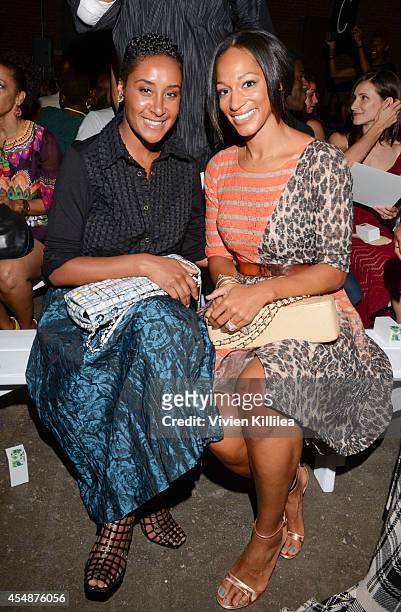 Kimberly Chandler and Alexis Stoudemire attend the Tracy Reese fashion show during Mercedes-Benz Fashion Week Spring 2015 at Art Beam on September 7,...