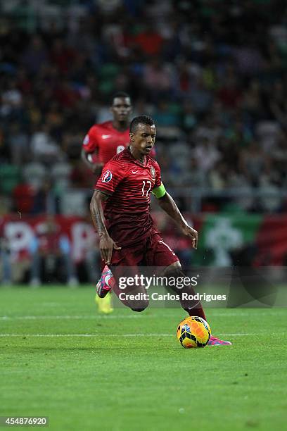 Portugal forward Nani during the EURO 2016 qualification match between Portugal and Albania at Estadio de Aveiro on September 7, 2014 in Aveiro,...