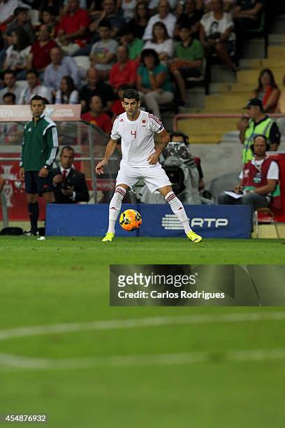 Albania defender Elseid Hysaj during the EURO 2016 qualification match between Portugal and Albania at Estadio de Aveiro on September 7, 2014 in...