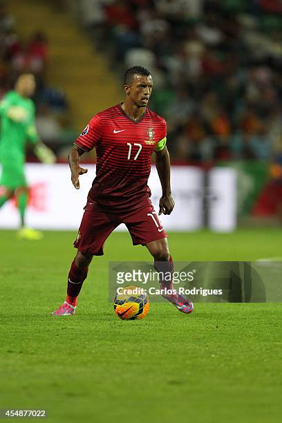 Portugal forward Nani during the EURO 2016 qualification match between Portugal and Albania at Estadio de Aveiro on September 7, 2014 in Aveiro,...