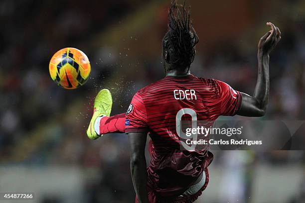 Portugal forward Eder during the EURO 2016 qualification match between Portugal and Albania at Estadio de Aveiro on September 7, 2014 in Aveiro,...