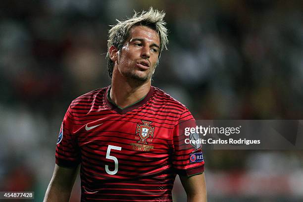 Portugal defender Fabio Coentrao during the EURO 2016 qualification match between Portugal and Albania at Estadio de Aveiro on September 7, 2014 in...