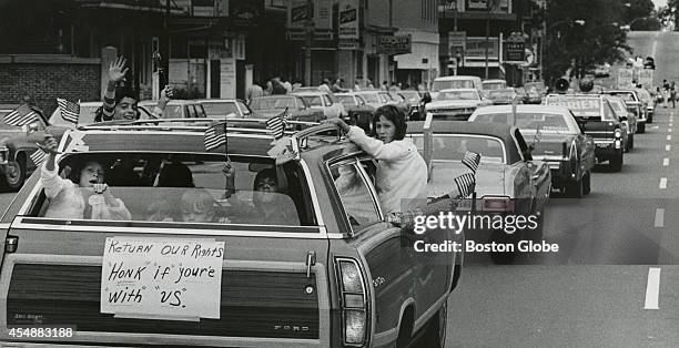 An anti-busing motorcade moves down Broadway in South Boston on Sept. 7, 1974. An initiative to desegregate Boston Public Schools was implemented in...