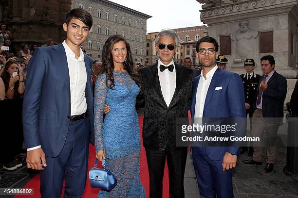 Matteo Bocelli, Veronica Bocelli, Andrea Bocelli and Amos Bocelli attend the Celebrity Fight Night In Italy Benefitting The Andrea Bocelli Foundation...