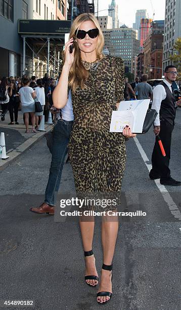 Mary Alice Stephenson is seen at Diane Von Furstenberg fashion show during Mercedes-Benz Fashion Week Spring 2015 at Spring Studios on September 7,...