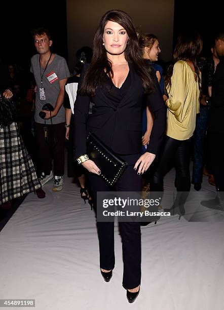 Kimberly Guilfoyle attends the Vivienne Tam fashion show during Mercedes-Benz Fashion Week Spring 2015 at The Theatre at Lincoln Center on September...
