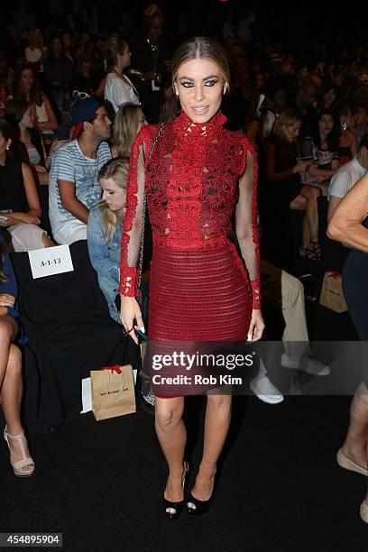 Carmen Electra attends Vivienne Tam during Mercedes-Benz Fashion Week Spring 2015 at The Theatre at Lincoln Center on September 7, 2014 in New York...