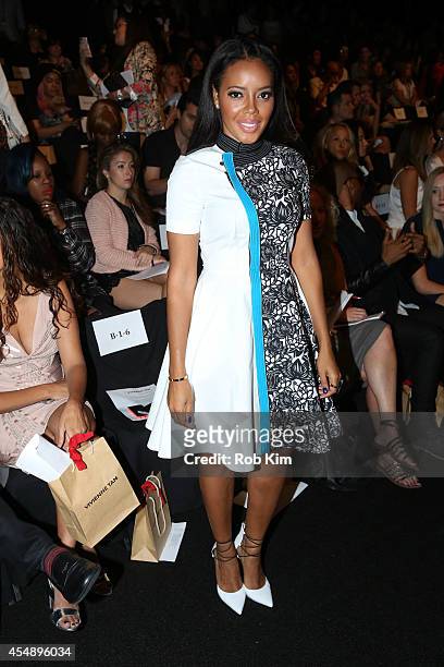 Angela Simmons attends Vivienne Tam during Mercedes-Benz Fashion Week Spring 2015 at The Theatre at Lincoln Center on September 7, 2014 in New York...