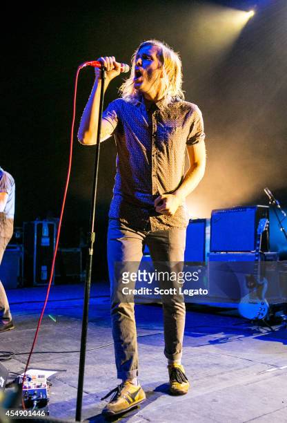 Aaron Bruno of AWOLnation performs at Chill on the Hill day 2 at Freedom Hill Amphitheater on September 7, 2014 in Sterling Heights, Michigan.