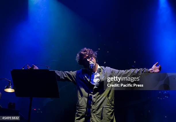 The Italian singer-songwriter, Samuele Bersani sings during his last concert of his "tournee" in Naples.