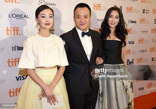 Actress Zhou Dongyu, director Ning Hao and actress Ma Su attend the "Breakup Buddies" premiere during the 2014 Toronto International Film Festival at...