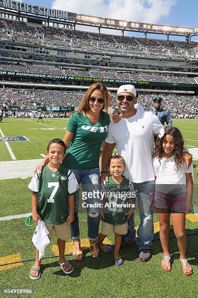 The Real Housewives of New Jersey" star Melissa Gorga, husband Joe and their children attend the New York Jets vs Oakland Raiders game at MetLife...