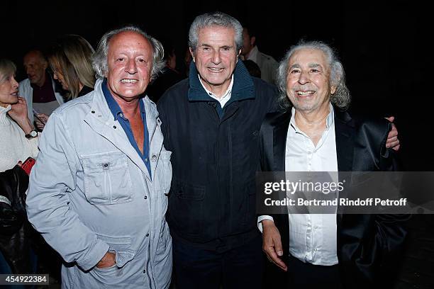 Composer and autor Didier Barbelivien, Director Claude Lelouch and Composer of film music Francis Lai attend the 'Claude Lelouch en Musique ! Held at...