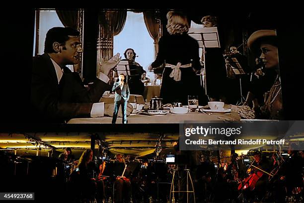 Singer Vincent Niclo performs during the 'Claude Lelouch en Musique ! Held at the Invalides in Paris on September 6, 2014 in Paris, France.