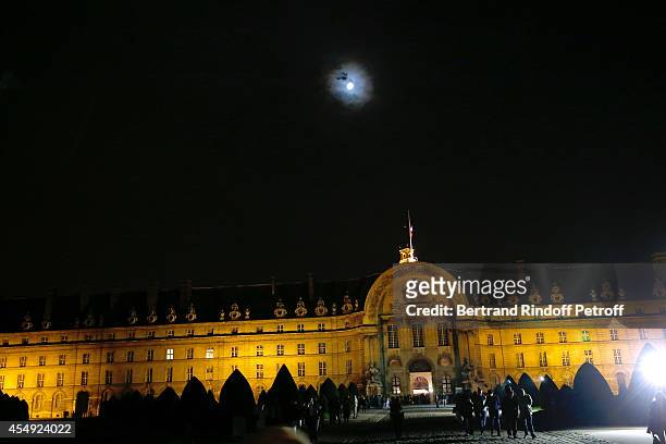 Illustration view of the Invalides under the moon during the 'Claude Lelouch en Musique ! Held at the Invalides in Paris on September 6, 2014 in...