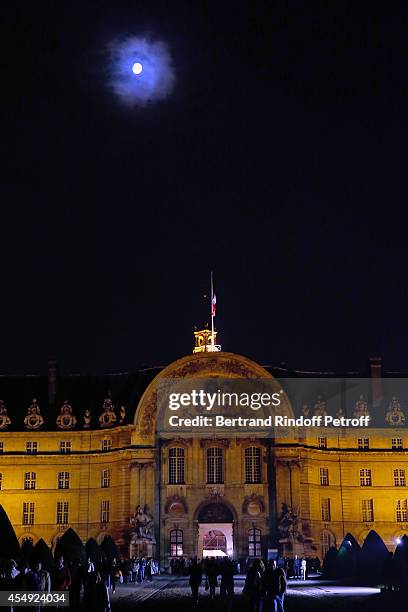 Illustration view of the Invalides under the moon during the 'Claude Lelouch en Musique ! Held at the Invalides in Paris on September 6, 2014 in...