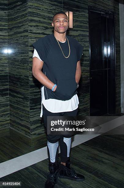 Basketball Player Russell Westbrook attends the Public School Spring 2015 After Party at Gilded Lily on September 7, 2014 in New York City.