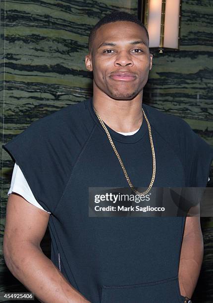 Basketball Player Russell Westbrook attends the Public School Spring 2015 After Party at Gilded Lily on September 7, 2014 in New York City.