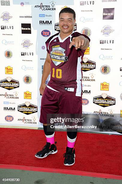 Actor Red Grant attends the 2nd Annual Celebrity Flag Football Game benefiting Athletes VS. Cancer at Granada Hills Charter High School on September...