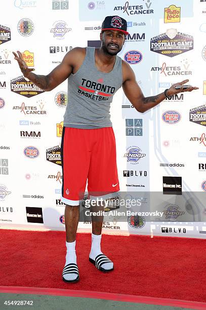 Actor Jackie Long attends the 2nd Annual Celebrity Flag Football Game benefiting Athletes VS. Cancer at Granada Hills Charter High School on...