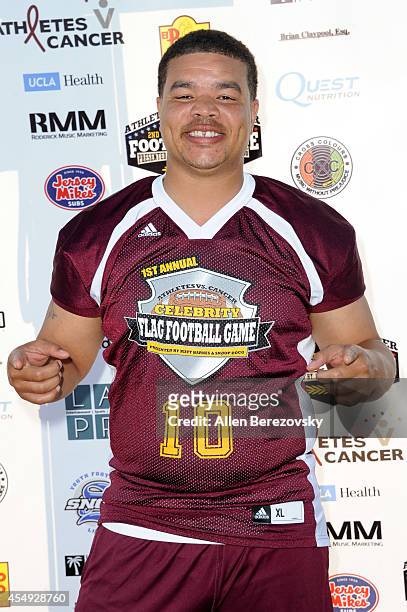 Actor Red Grant attends the 2nd Annual Celebrity Flag Football Game benefiting Athletes VS. Cancer at Granada Hills Charter High School on September...