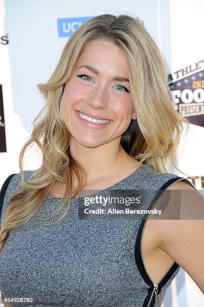 Fitness personality Rachel Elizabeth Murray attends the 2nd Annual Celebrity Flag Football Game benefiting Athletes VS. Cancer at Granada Hills...