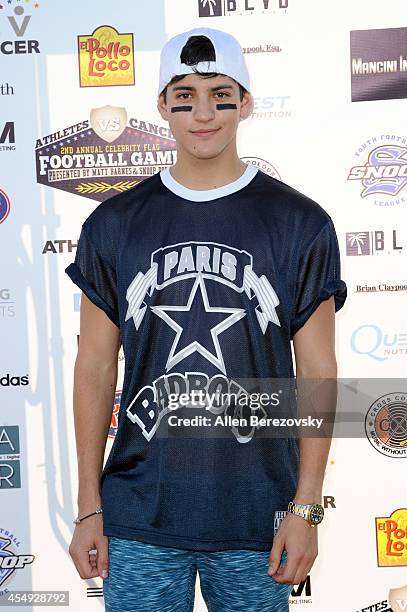 Singer Nick Hissom attends the 2nd Annual Celebrity Flag Football Game benefiting Athletes VS. Cancer at Granada Hills Charter High School on...