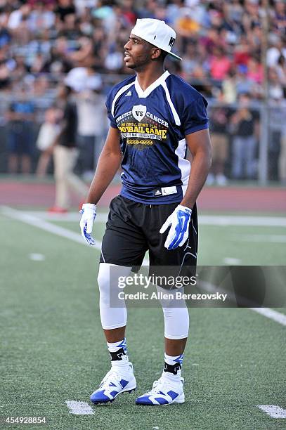 Player Chris Paul attends the 2nd Annual Celebrity Flag Football Game benefiting Athletes VS. Cancer at Granada Hills Charter High School on...