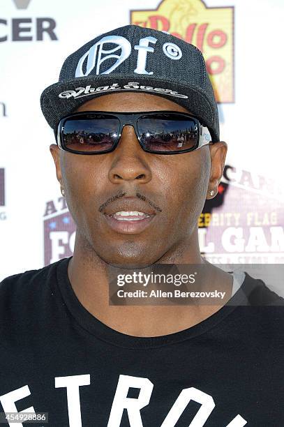 Track and field athlete Tyree Washington attends the 2nd Annual Celebrity Flag Football Game benefiting Athletes VS. Cancer at Granada Hills Charter...