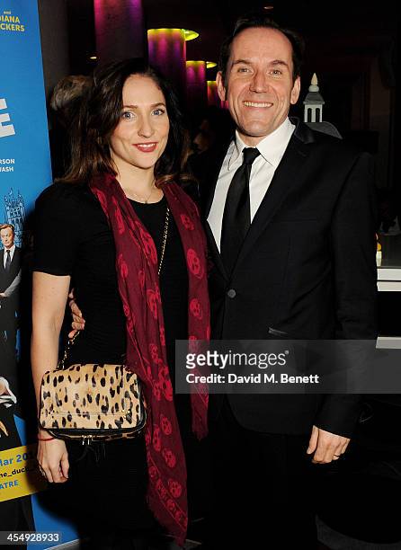 Ben Miller and Jessica Parker attend an after party celebrating the press night performance of "The Duck House" at The Trafalgar Hotel on December...