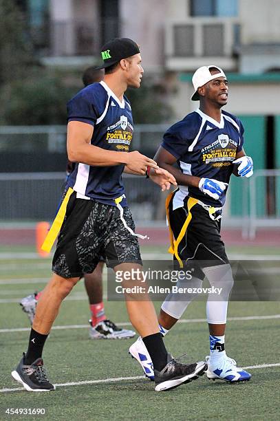Players Chris Paul and Blake Griffin attend the 2nd Annual Celebrity Flag Football Game benefiting Athletes VS. Cancer at Granada Hills Charter High...
