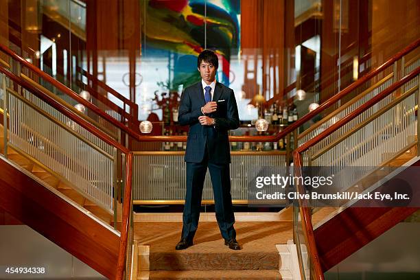 Tennis player Kei Nishikori is photographed at the Kitano hotel in New York City on August 28, 2013.