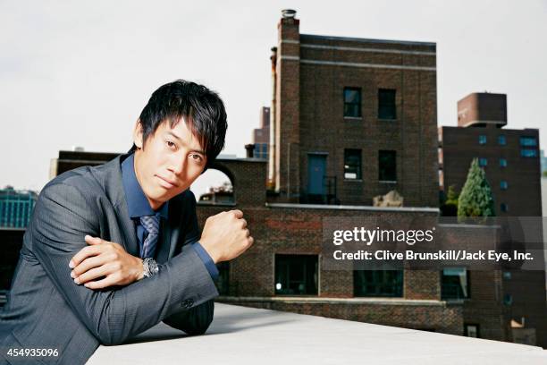 Tennis player Kei Nishikori is photographed at the Kitano hotel in New York City on August 28, 2013.