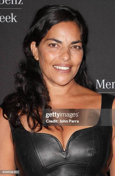 Actress Sarita Choudhury seen during Mercedes-Benz Fashion Week Spring 2015 at Lincoln Center for the Performing Arts on September 7, 2014 in New...