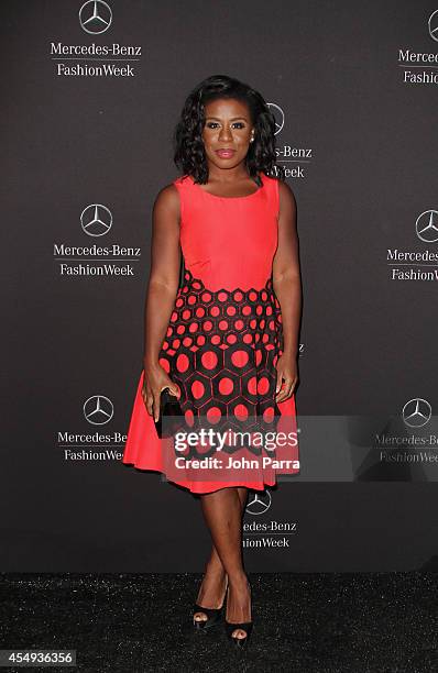 Uzo Aduba seen during Mercedes-Benz Fashion Week Spring 2015 at Lincoln Center for the Performing Arts on September 7, 2014 in New York City.