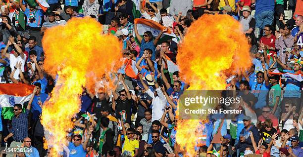 The crowd get excited during the NatWest T20 International between England and India at Edgbaston on September 7, 2014 in Birmingham, England.