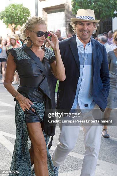 Hubertus Von Hohenlohe and Simona Gandolfi attend Goyesca Bullfights on September 6, 2014 in Ronda, Spain. The bullfight events, linked to The Feria...