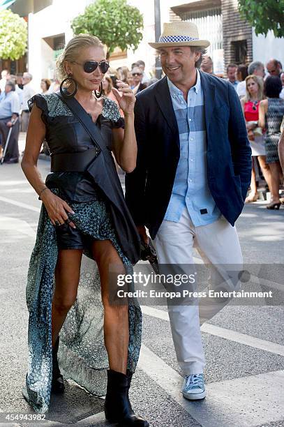 Hubertus Von Hohenlohe and Simona Gandolfi attend Goyesca Bullfights on September 6, 2014 in Ronda, Spain. The bullfight events, linked to The Feria...