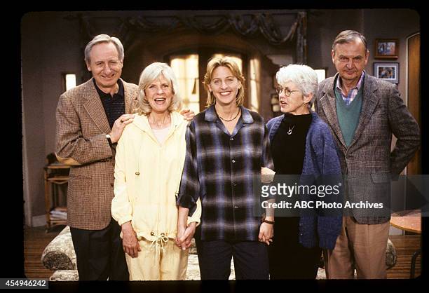 The Soft Touch" - Airdate: August 23, 1994. ELLEN DEGENERES WITH MOTHER BETTY DEGENERES AND CO-STARS STEVEN GILBORN AND ALICE HIRSON
