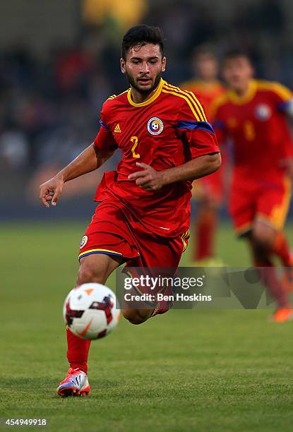 Andrei Roman of Romania in action during the U20 International friendly match between England and Romania on September 5, 2014 in Telford, England.