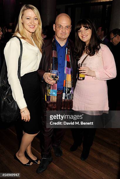 Siobhan Hewlett, Terry Johnson and Alice Bailey Johnson attend an after party celebrating the press night performance of "The Duck House" at The...