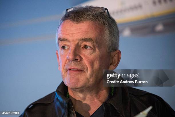 Michael O'Leary, CEO of Ryanair holds a press conference with Boeing announcing the first sales of Boeing's new 737 Max 200 to RyanAir on September...