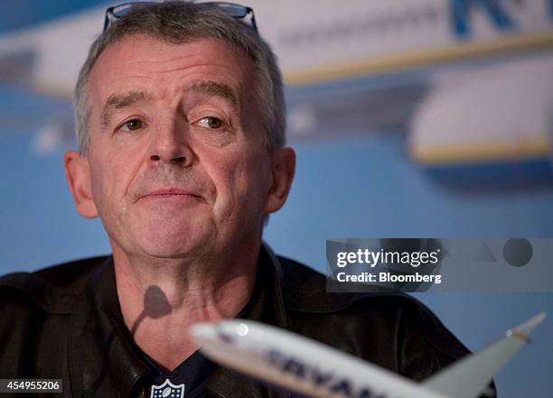 Michael O'Leary, chief executive officer of Ryanair Holdings Plc, pauses while speaking during a news conference in New York, U.S., on Monday, Sept....