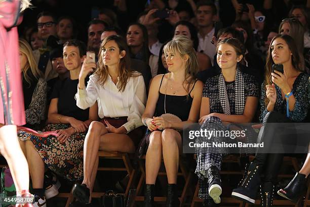 Alexa Chung, Tali Lennox, Amber LeBon, and Alexandra Richards attend Tommy Hilfiger Women's fashion show during Mercedes-Benz Fashion Week Spring...