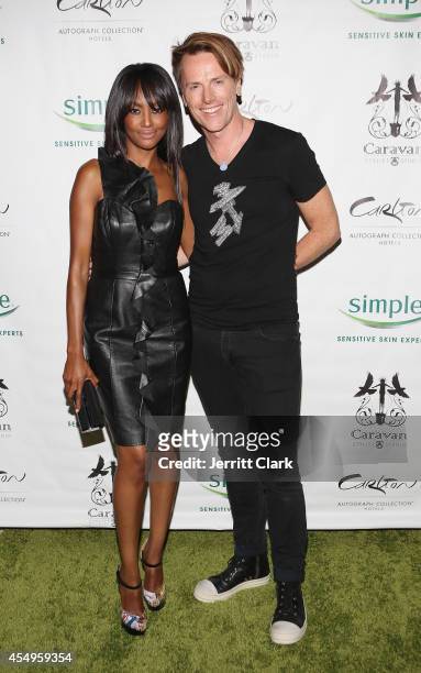 Nichole Galicia and Don O'Neill attends the Simple Skincare & Caravan Stylist Studio Fashion Week Event on September 7, 2014 in New York City.
