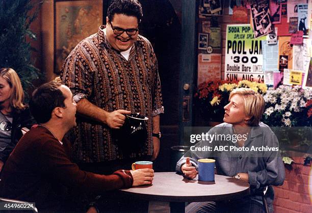 The Break Up" - Airdate: December 17, 1997. JEREMY PIVEN;DAVID ANTHONY HIGGINS;ELLEN DEGENERES