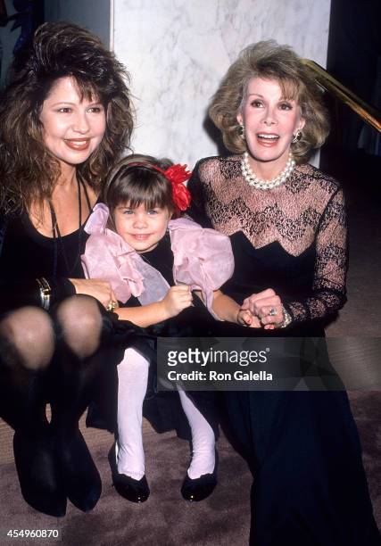 Actress Pia Zadora, daughter Kady Riklis and comedienne Joan Rivers attend the Third Annual Joan Rivers Celebrity Tennis/Auction Classic to Benefit...