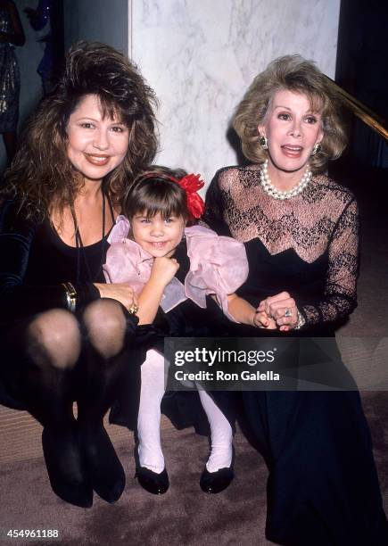 Actress Pia Zadora, daughter Kady Riklis and comedienne Joan Rivers attend the Third Annual Joan Rivers Celebrity Tennis/Auction Classic to Benefit...