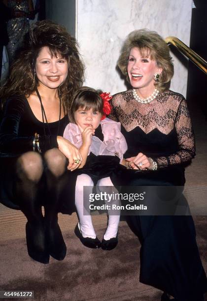 Actress Pia Zadora, daughter Kady Riklis and comedienne Joan Rivers attend the Third Annual Joan Rivers Celebrity Tennis/Auction Classic to Benefit...